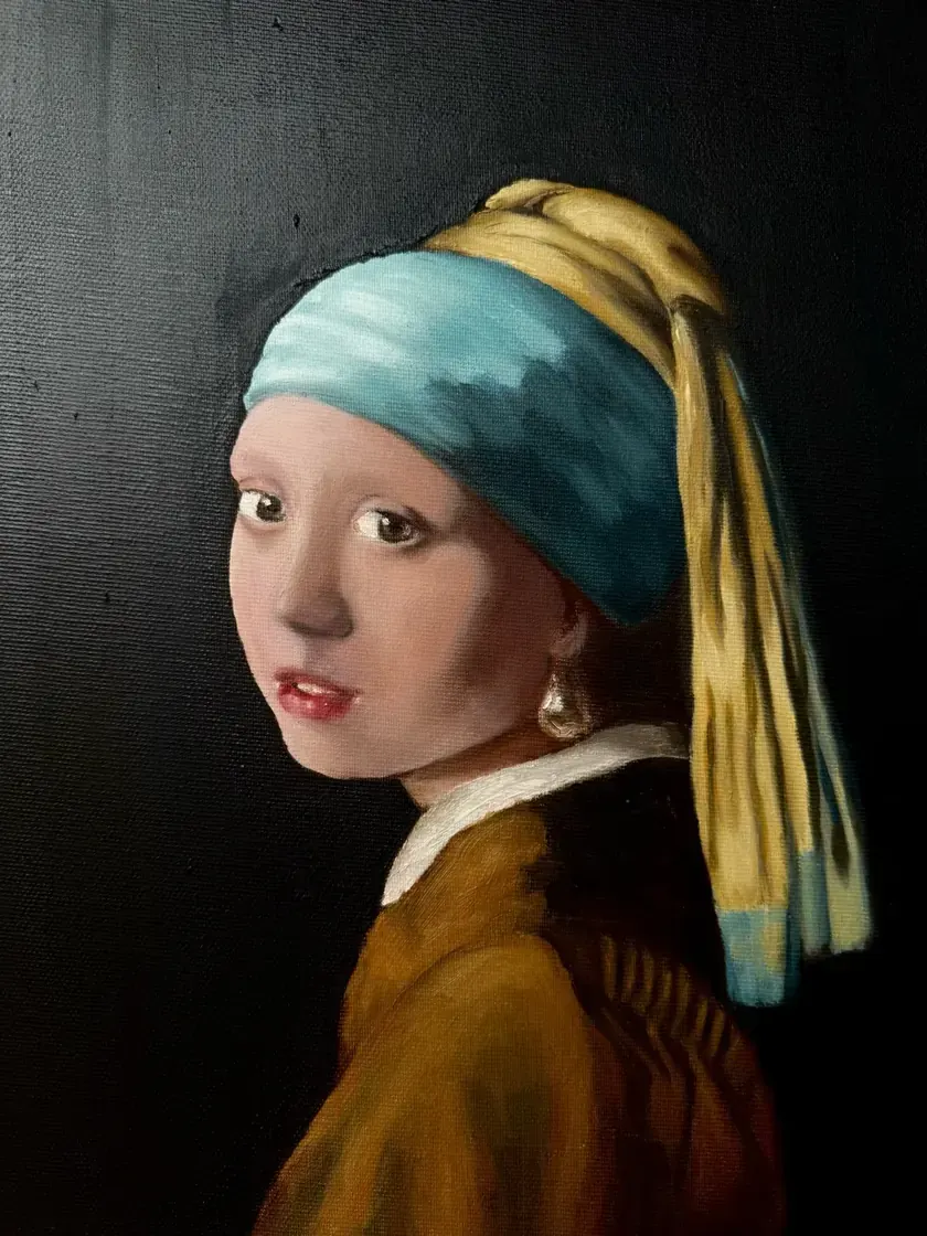 La Jeune Fille à la perle, d'après Johannes Vermeer