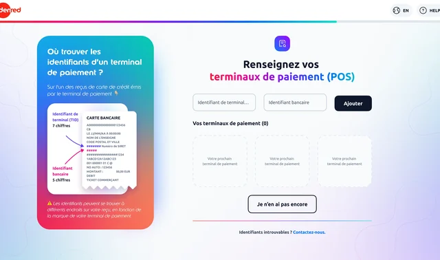 Janvier 2024 : l’aide dans une colonne colorée, à gauche du formulaire