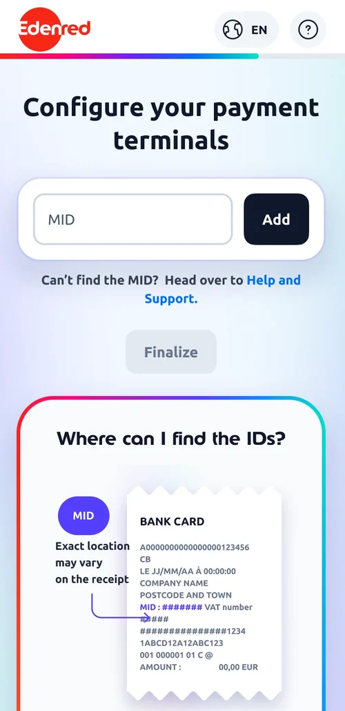 L’étape du MID sur téléphone : le champ, puis l’aide dépliée avec le ticket annoté