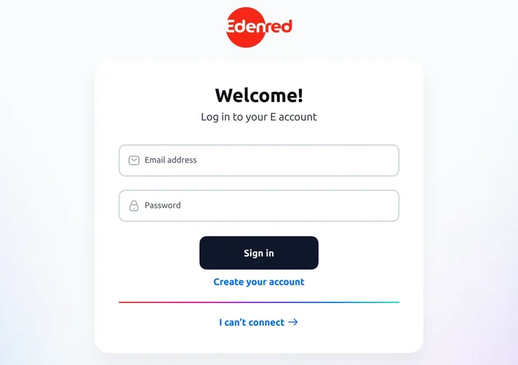 L’écran de connexion : identifiant, mot de passe et le lien « I can’t connect »
