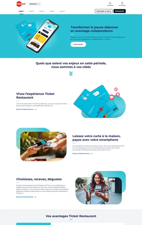 Edenred.fr : la page Ticket Restaurant
