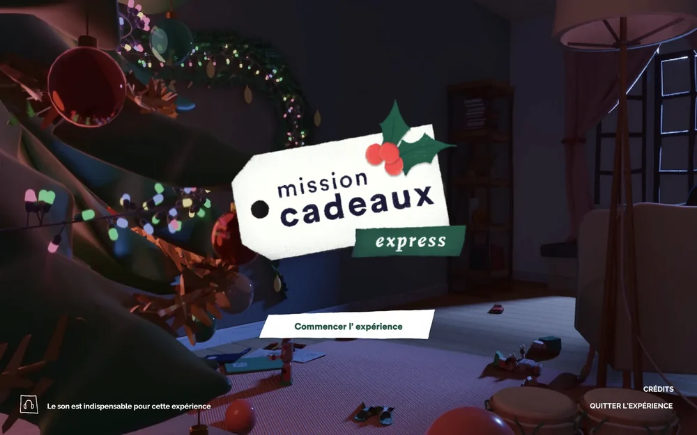 Mission cadeaux express : le titre du jeu posé sur l’appartement dans la nuit