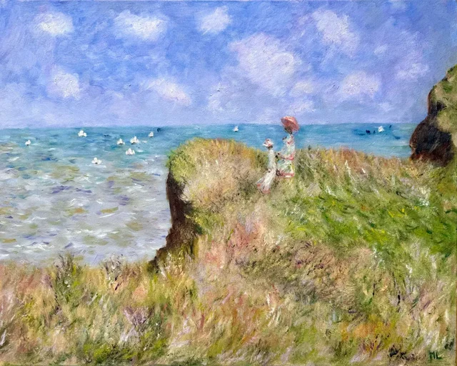 Promenade sur la falaise à Pourville, d’après Claude Monet