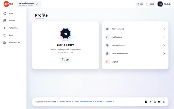 La page du profil